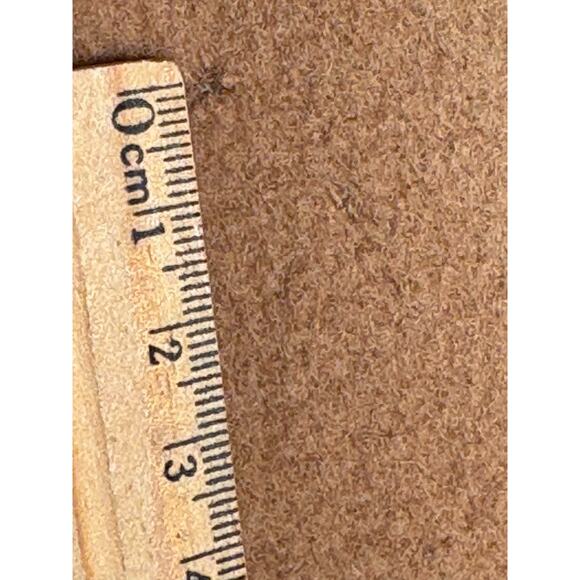 60s 70s Vintage Wool Coat Belted Camel Fur Collar & Cuffs Hooded Jacket Mob Wife - Picture 14 of 16